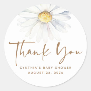 Daisy Blume Elegant Niedlich White Boho Runder Aufkleber