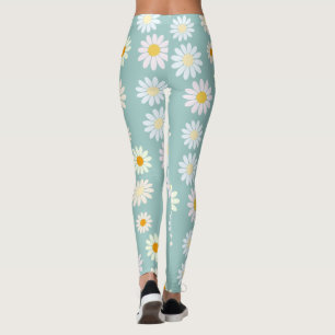 Daisy Blume Floral Pattern Girly Regenbogenpadel Leggings