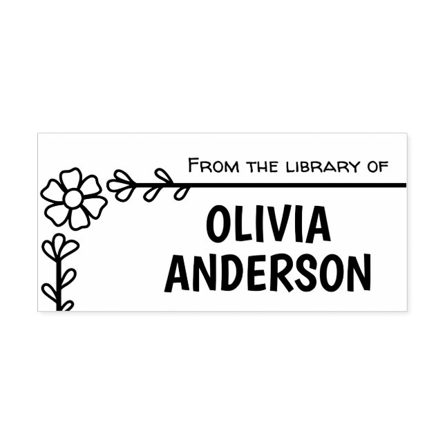 Daisy Blume Frame, Bibliotheksbuch Gummistempel (Prägung)