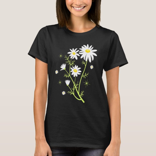 Daisy Blume Gartengarten Pflanze Floral T-Shirt (Vorderseite)