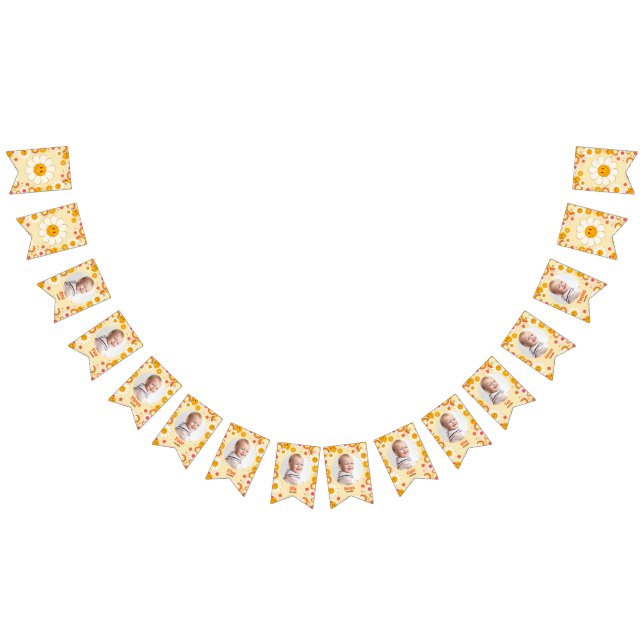 Daisy Blume Geburtstag Monatliches Foto Jagdfahnen Wimpelkette (Alle)