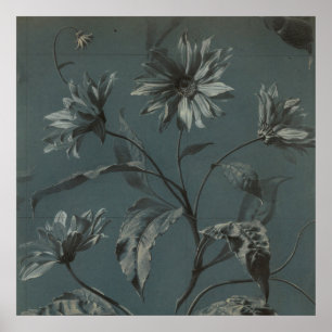 Daisy Blume Grau viktorianische Vintage Abbildung Poster