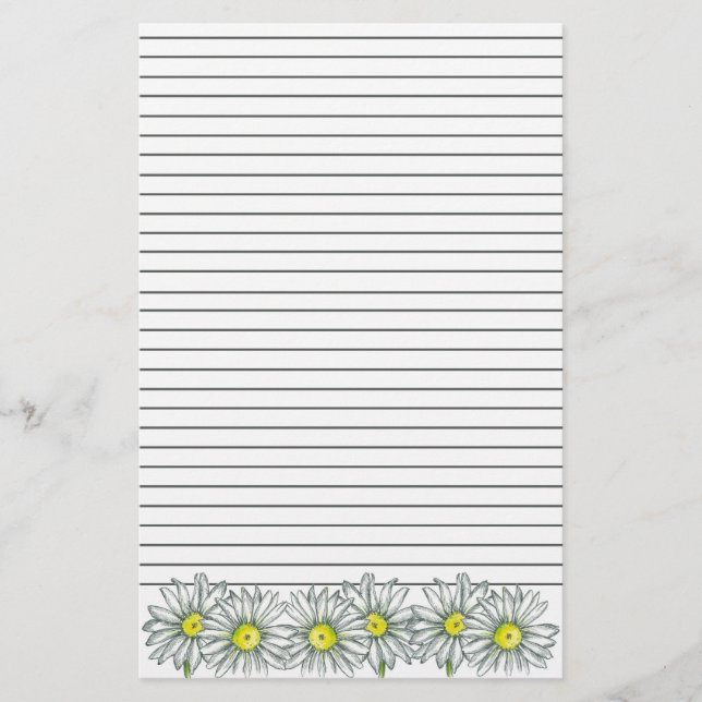 Daisy Blume Gray Stripe Lined Briefpapier (Vorderseite)