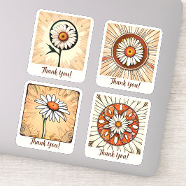 Daisy Blume Groovy Retro Personalisiert Aufkleber