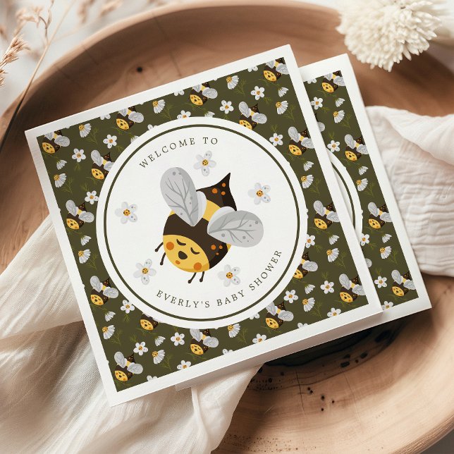 Daisy Blume Hummel Bee Green Baby Dusche Serviette (Von Creator hochgeladen)