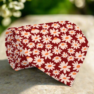 Daisy Blume Illustration Red Pattern Wedding Krawatte