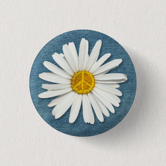 Daisy Blume Inner Peace Symbol - Denim Jeans Button (Vorderseite)