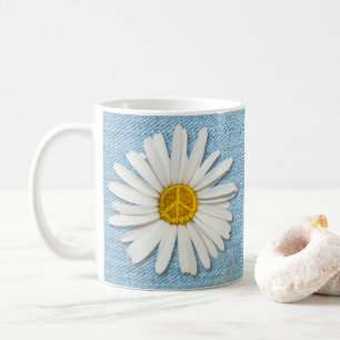 Daisy Blume Inner Peace Symbol Sign - bleier Denim Kaffeetasse