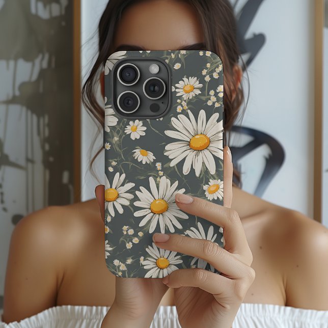 Daisy Blume iPhone 14, 15 Tough Case, botanisch Case-Mate iPhone Hülle (Daisy Flowers Phone Case for her, mom, grandma, girls Birthday or Graduation Gift)