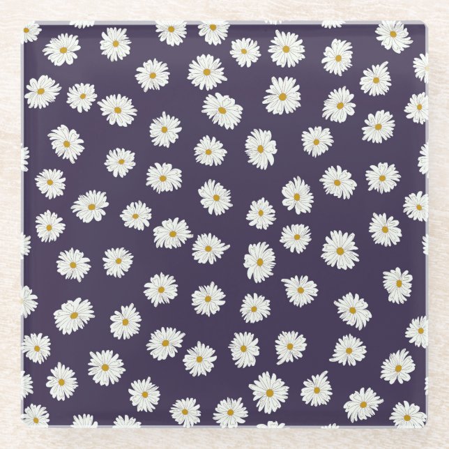 Daisy Blume: kleines, nahtloses Muster. Glasuntersetzer (Vorderseite)