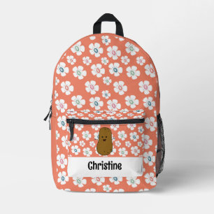 Daisy Blume Lachs Pink Brown Potato Custom Bedruckter Rucksack