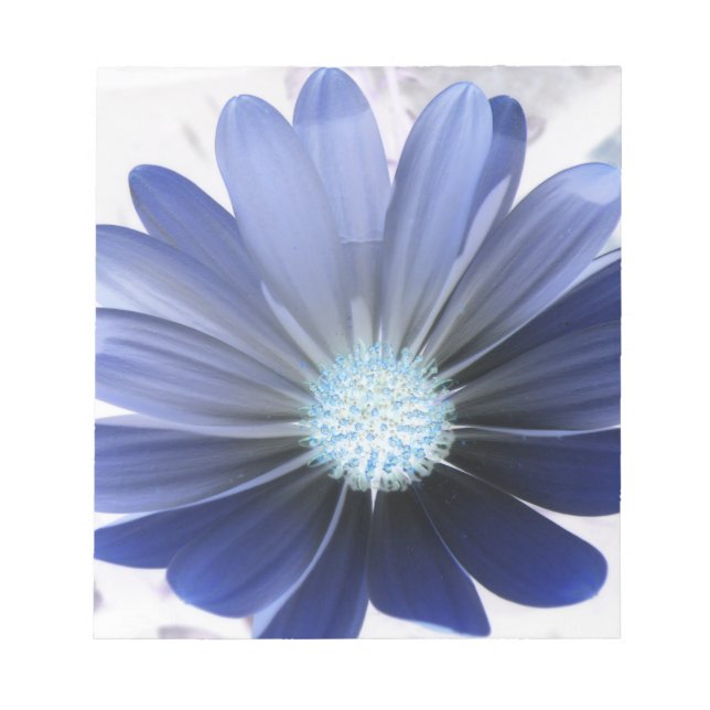 Daisy-Blume leuchtet blaues Notepad Notizblock (Vorderseite)