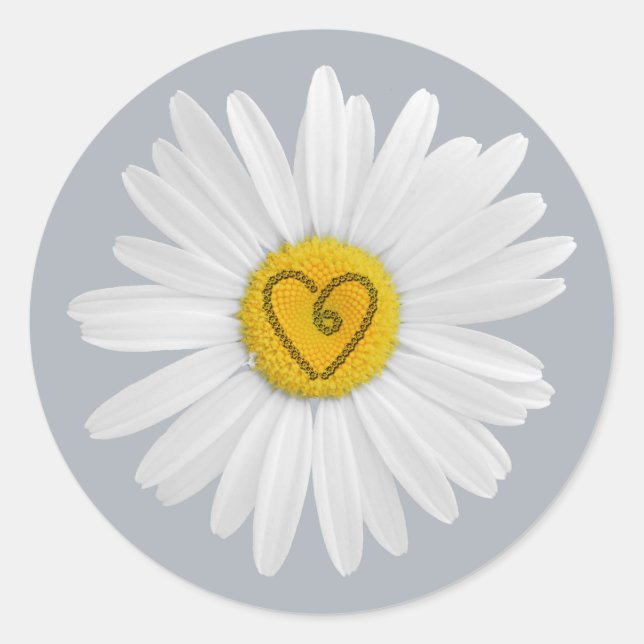 Daisy Blume Liebe Art Customizing Background Runder Aufkleber (Vorderseite)