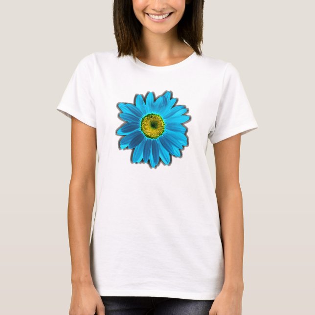 Daisy Blume mit Blue Petals T-Shirt (Vorderseite)