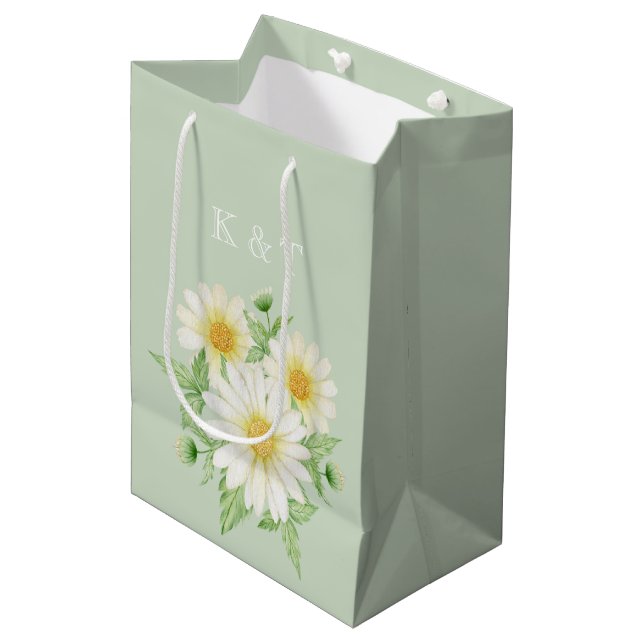 Daisy Blume Mittlere Geschenktasche Geschenktüte (Vorderseite Schrägansicht)