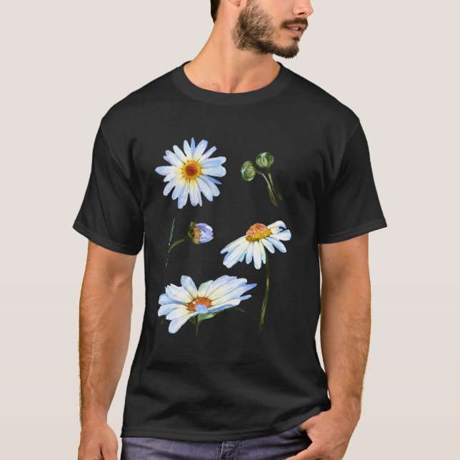 Daisy Blume Motif für botanische Skizze T-Shirt (Vorderseite)