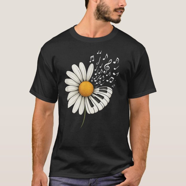 Daisy Blume Musiknotens Clef Teacher Musicians Mu T-Shirt (Vorderseite)