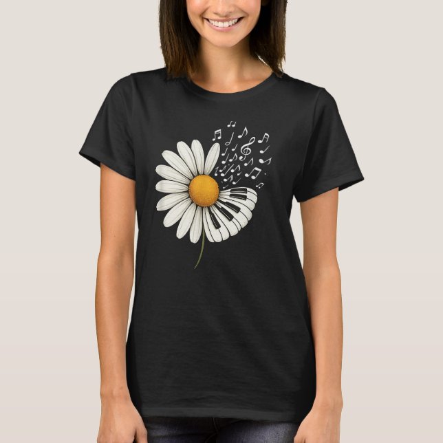 Daisy Blume Musiknotens Clef Teacher Musicians Mu T-Shirt (Vorderseite)