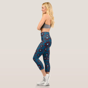 Daisy-Blume-Muster für Frauen Capri Leggings