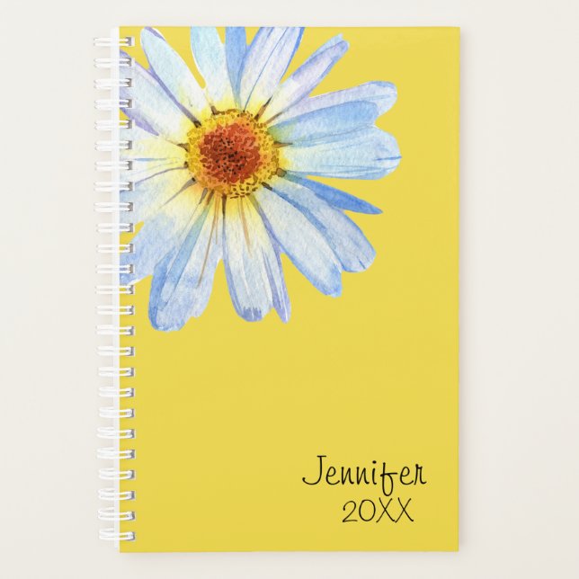 Daisy Blume Personalisiert Yellow Trendy Custom Planer (Vorderseite)