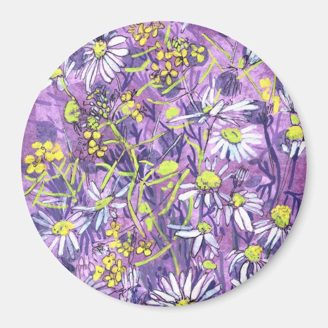 Daisy Blume Polka Dot Sommer Blume Blumenmuseum Magnet (Vorne)