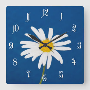 Daisy Blume Quadratische Wanduhr