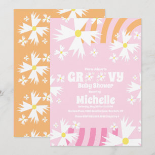 Daisy Blume Retro Way Two Groovy Baby Dusche Karte