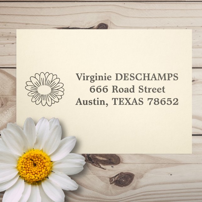 Daisy Blume und Address Self-Inking Briefmarke Permastempel (Daisy Flower and Address Self-inking Stamp)
