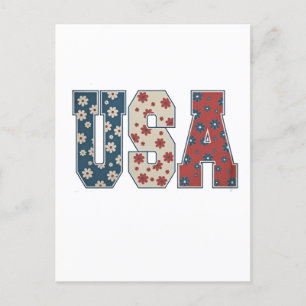 Daisy Blume USA Flag 4. Juli Patriotic Einladungspostkarte