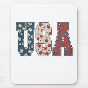 Daisy Blume USA Flag 4. Juli Patriotic Mousepad