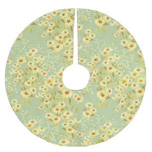 Daisy Blume: Wasserfarbenfroh, nahtlos. Polyester Weihnachtsbaumdecke