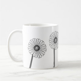 Daisy Blume Zeichnete Gärtnerische Tasse