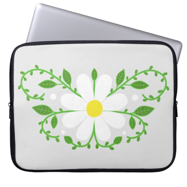 Daisy Blumenmuster Notebook-Ärmel Laptopschutzhülle (Vorderseite)