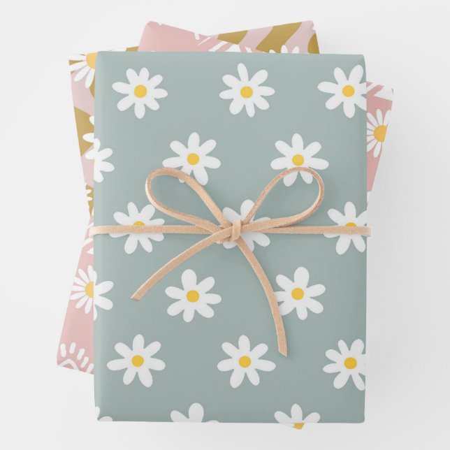Daisy Boho Floral Geschenkpapier Set (Beispiel)