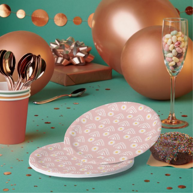 Daisy Boho Floral Pappteller (Multi)