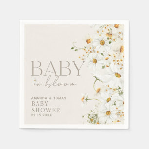 Daisy Boho Wildblume Baby in Blütendusche Serviette