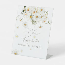 Daisy Boho Wildblume Modern Bridal Kisses Game Sockelschild