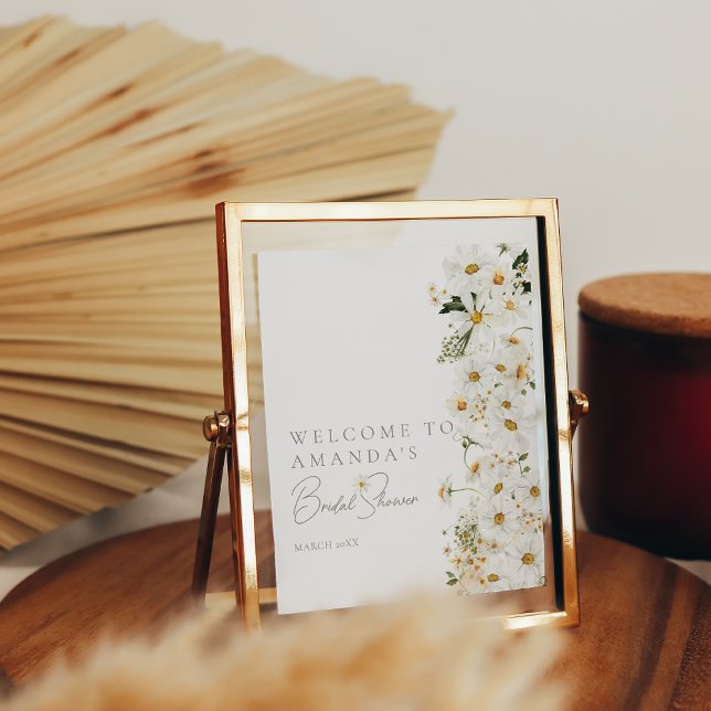 Daisy Boho Wildblume Moderne Bridal Willkommen Poster (Von Creator hochgeladen)