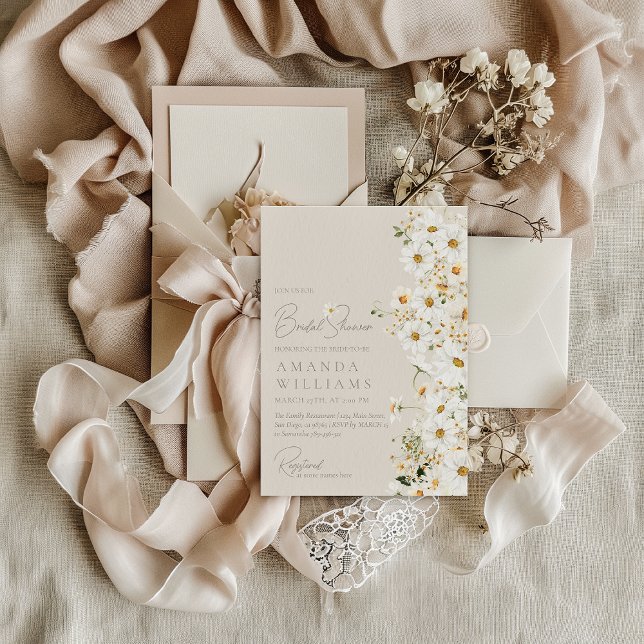 Daisy Boho Wildblume Modernes Brautparty Einladung (Von Creator hochgeladen)