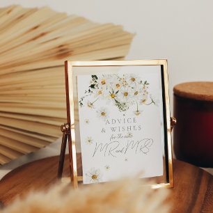 Daisy Boho Wildblume Modernes Bridal Advice Game Poster