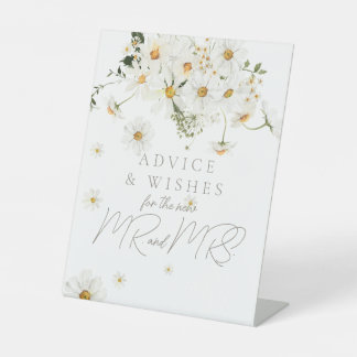 Daisy Boho Wildblume Modernes Bridal Advice Game Sockelschild