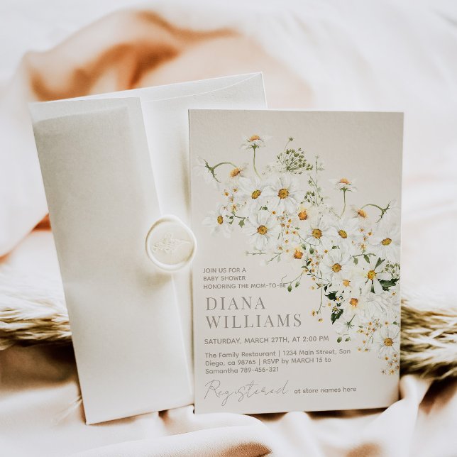 Daisy Boho Wildblume Rustic Baby Shower Einladung (Von Creator hochgeladen)