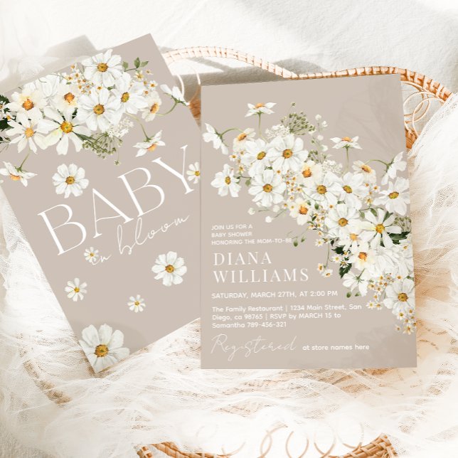 Daisy Boho Wildblume Rustic Baby Shower Einladung (Von Creator hochgeladen)