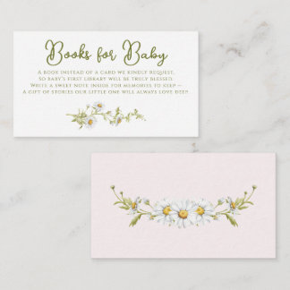 Daisy Books For Baby Pink Botanical Baby Shower  Begleitkarte