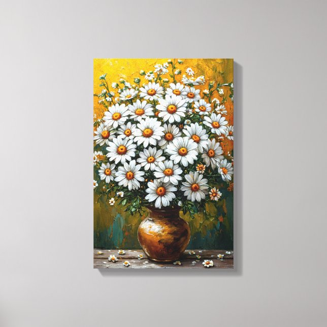 Daisy Bouquet Floral Art zum Wohlfühlen Leinwanddruck (Vorderseite)