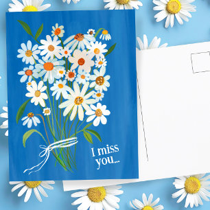 Daisy Bouquet handbemalt Gouache Miss You Sweet Postkarte
