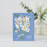 Daisy Bouquet handpainted Gouache Vielen Dank