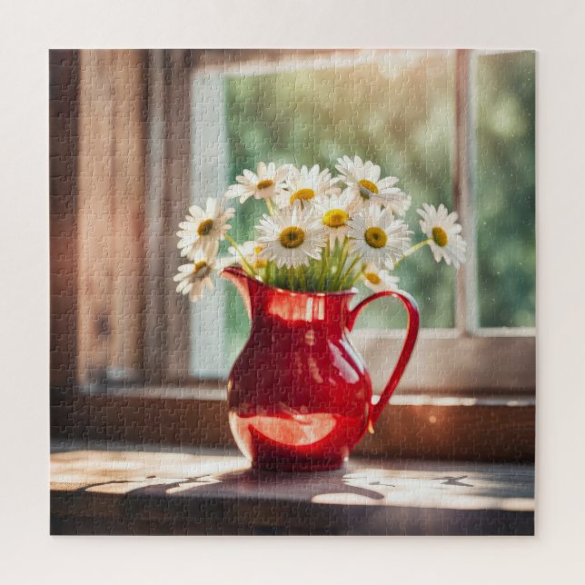 Daisy Bouquet in Red Pitcher Puzzle (Vertikal)