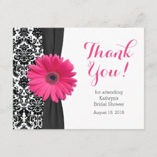 Daisy Brautparty Danke-Card   Damask Gerber Dankeskarte