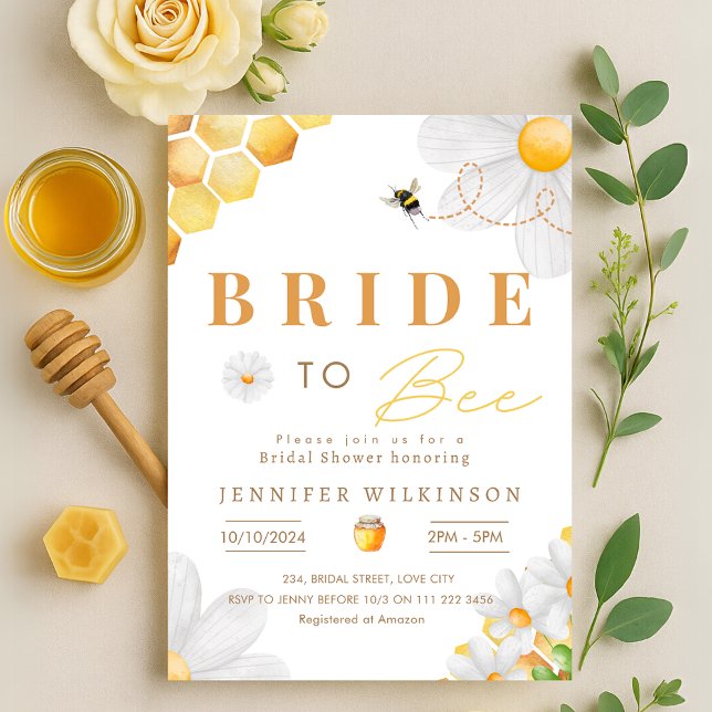 Daisy Bride to Bee Brautparty Einladung (Daisy Bride to Bee Bridal Shower Invitation)